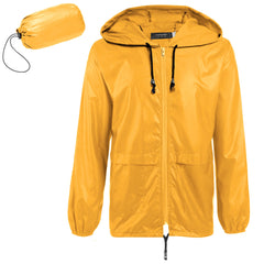 COOFANDY front view hooded raincoat showing full coverage and urban style