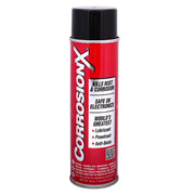 CorrosionX aerosol front packaging showing product branding and size benefit protection