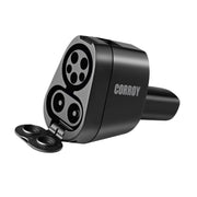 CORROY adapter front view showing durable shell and compact design for travel