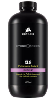 Corsair XL8 bottle front view showing translucent purple and brand clarity benefit