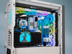 Corsair XL8 inside a PC loop reservoir showing Corsair color accent benefit
