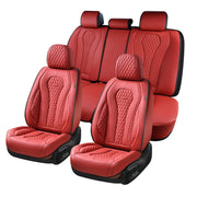 Coverado front seat full view showing red leather-look cover and refined styling for upgraded comfort