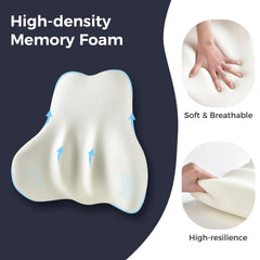 Coverado lumbar pillow installed in a car seat improving posture and driving comfort