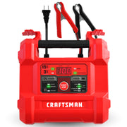 CRAFTSMAN front view of CMXCESM162 showing compact charger and status lights for reliable charging