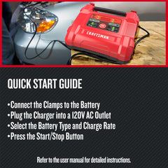 CRAFTSMAN side panel push-button controls and LEDs offering simple mode selection and feedback