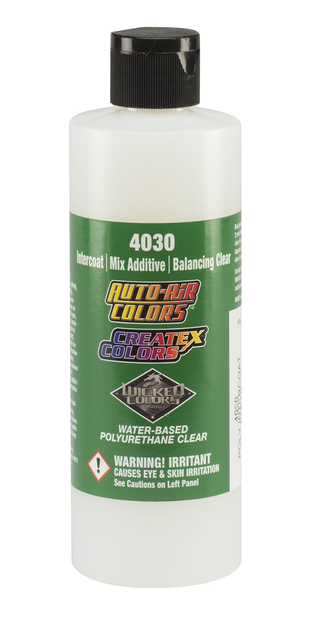 Createx 4030 Intercoat 8oz front label showing product and benefit of improved flow