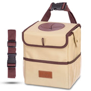 Creathing front view of beige Touring bin showing compact tidy design and capacity