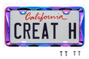 creathome front view of license plate frame showing finished wave design and visual upgrade