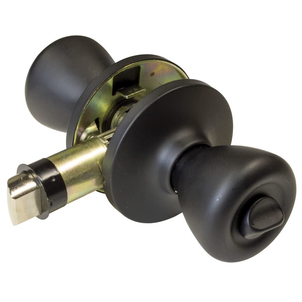 Creative Products Group knob front view showing matte black finish and modern look