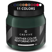 CREVIVE front label of green leather recoloring balm showing product name and size benefiting quick identification