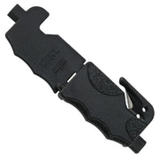 CRKT Exitool front view showing compact black profile and safety features