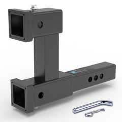 CROSSHIP front view of dual hitch extender showing dual receivers and robust build