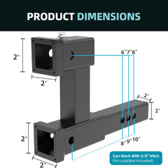 CROSSHIP side view with extender set to alternate length for clearance benefit