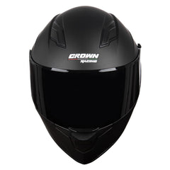 Crown Racing F-700 tinted shield close-up reducing glare for daytime riding