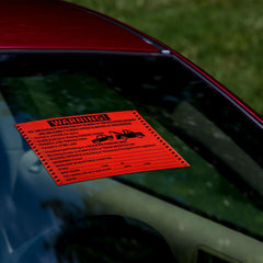 Crtiin sticker applied to a car windshield for immediate visibility benefit