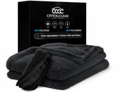 Crystal Clean folded 24x36 towel showing plush pile and quick coverage benefit