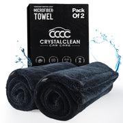 Crystal Clean front packaging showing two XL towels and benefits