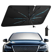 Ctinlov sunshade front open showing full windshield coverage and cooling benefit