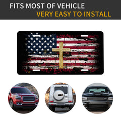 CTVSLFU plate mounted on car bumper demonstrating universal 12x6 fit and road-ready durability