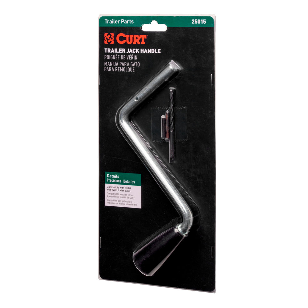 CURT replacement handle front profile showing fit and durable finish for easier cranking