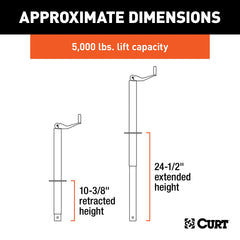 CURT 28250 top-wind handle closeup with grip for easier cranking