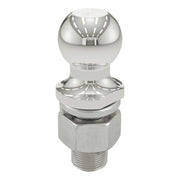 CURT 2-inch trailer ball front view showing polished head and secure fit benefit