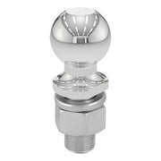 CURT 2-5/16 inch trailer ball front profile showing polished chrome for durability