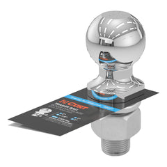 CURT mounted on a ball mount demonstrating fit and centered alignment for safe towing