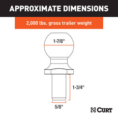 CURT 40095 close-up of chrome-plated ball surface for corrosion resistance