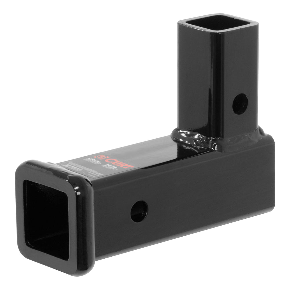 CURT 45013 front view showing 2 inch vertical shank and horizontal receiver for easy conversion