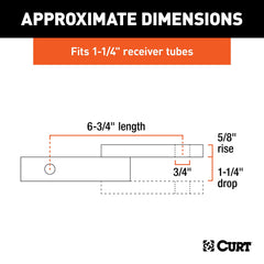 CURT 45018 ball hole detail showing 3/4-inch acceptance for secure ball fit