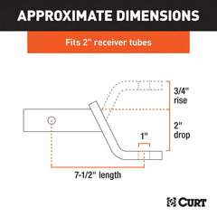 CURT 45030 1-inch ball hole detail showing secure ball attachment point and strength