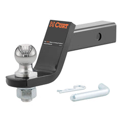 CURT 45055 front view showing mounted 1-7/8" ball and ready-to-tow benefit