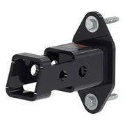CURT front view of wall mount showing 2-inch receiver and mounting plate for neat storage