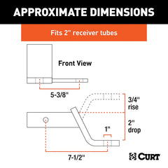 CURT 45820 welded sway-control tab close-up for secure sway attachment