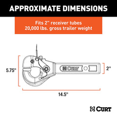 CURT 48004 close-up of spring-loaded latch improving coupling security