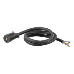 CURT 56601 front plug showing male 7-way blade and durable sleeve for secure connection