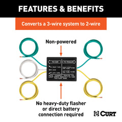 CURT 58240 color-coded wire close-up for fast splicing and clear circuit identification during installation