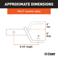 CURT ball hole detail showing 1 inch diameter compatibility with standard trailer balls
