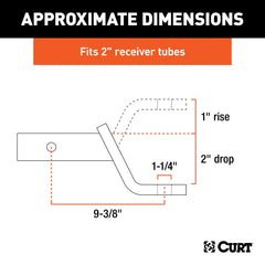 CURT class 4 ball mount shank close-up showing hollow shank for reduced weight