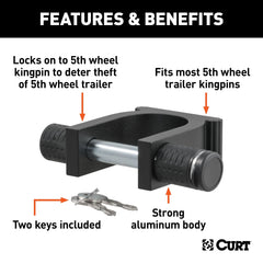 CURT close-up of keyhole for reliable key-operated security