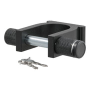 CURT front view of kingpin lock showing secure coverage benefit