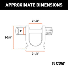 CURT side profile revealing dumbbell shape for theft deterrence