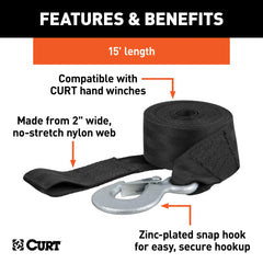 CURT nylon webbing texture close-up showing abrasion resistance and toughness