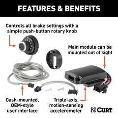 CURT knob in vehicle lifestyle shot offering OEM look and easy user operation benefit