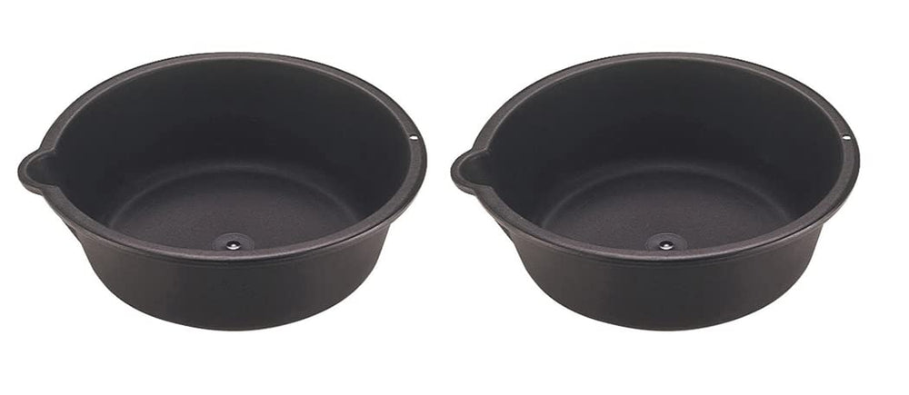 Custom Accessories oil drain pan front view shows sturdy basin reducing spills