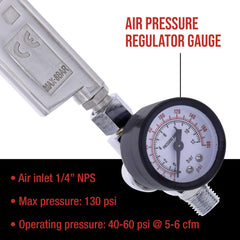 Custom Coat pressure regulator and gauge for consistent psi and simplified setup