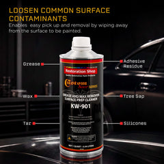 Custom Shop KW901 close-up label highlighting ready-to-paint surface prep
