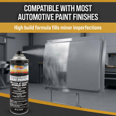 Custom Shop primer applied to car fender showing strong adhesion and uniform laydown