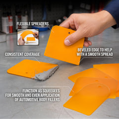 Custom Shop hand holding a spreader showing size and ergonomic benefit for controlled application